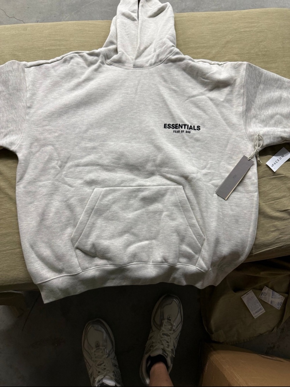ESSENTIALS Fear of God Light Oatmeal Hoodie size L